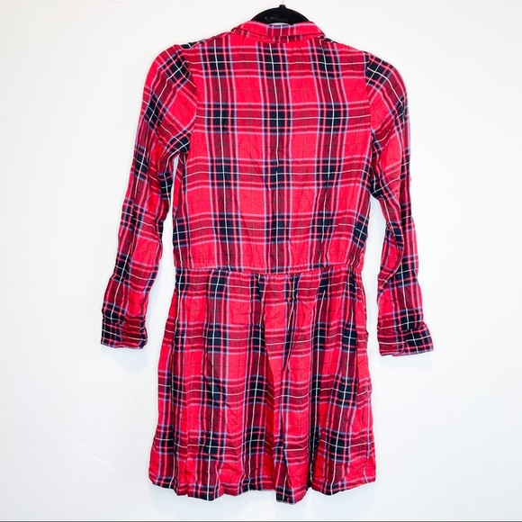 Boden kids tunic dress red flannel tie waist 11/12 - Picture 5 of 5